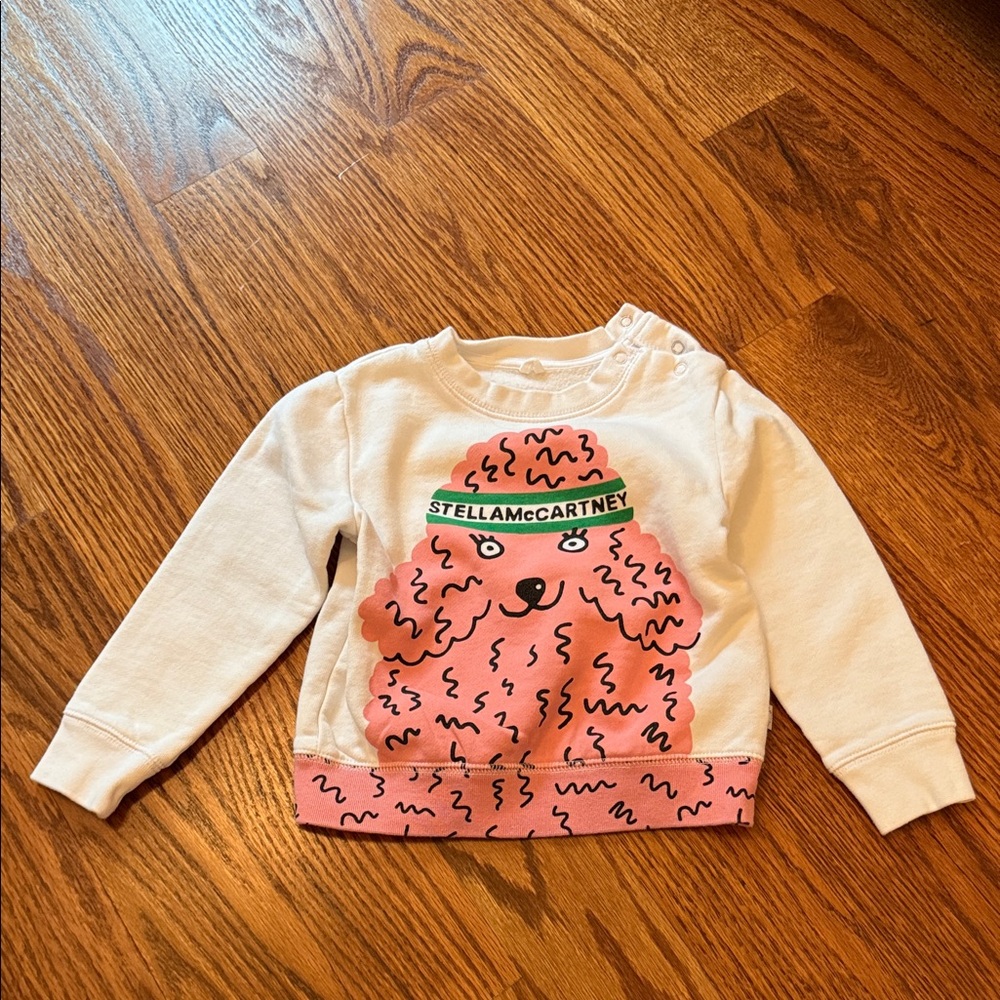 Stella McCartney Kids White and Pink Dog Sweatshirt